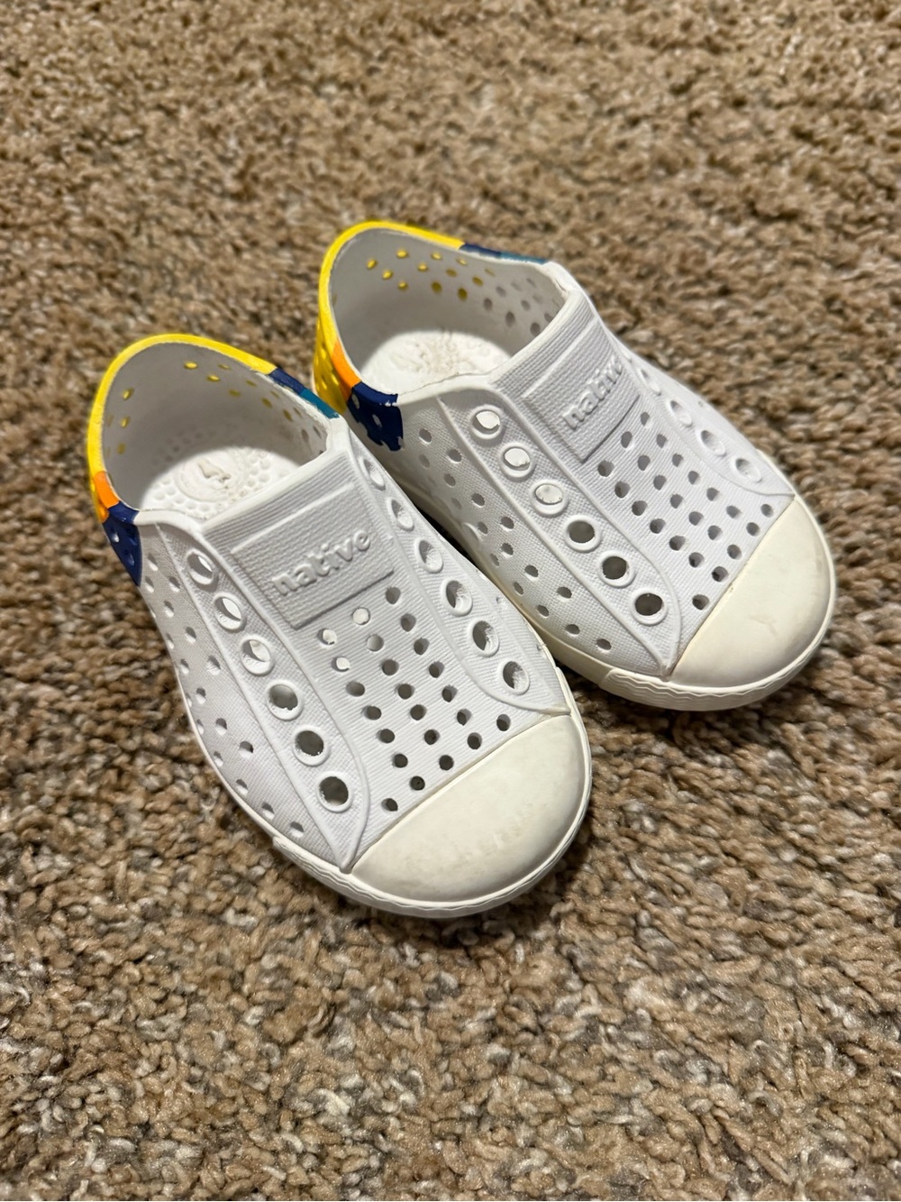 NATIVE White & Colorful Slip On Shoe